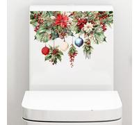 Holiday Bathroom Decoration with Waterproof Christmas Ornaments Toilet Cover Stickers, Decals for Toilet Lid Tank Seat Surfaces