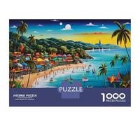 Holiday Bay 1000 Piece Jigsaw Puzzle As Interlocking Puzzles Personalised Jigsaws Beach Scene for Anxiety Relief Games during Family Puzzle Night 70x50cm/1000pcs