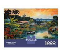 Holiday Bay Cognitive Development Puzzle 1000 Pieces Tropical Water Town perfect for Home Learning And Fun Activities, A Great Gift Idea for Young Minds 38x26cm/1000pcs