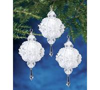 Holiday Beaded Ornament Kit-Christmas Ball Makes 3