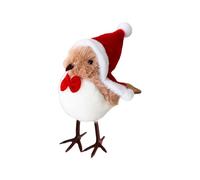 Holiday Bird Ornament - 12cm Decorative Figurine, Red Scarf Hat Design, Christmas Pendant | Festive Home Decor for Porch, Lawn, Balcony, Yard, Patio, Indoor Outdoor Seasonal Display