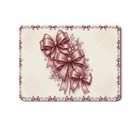 Holiday Bow Dish Drying Mats for Kitchen Counter, Red Floral Absorbent Rubber Dish Drainer Rack Mat, Vintage Design Drying Pad for Coffee Bar Protector 18x24 Inch