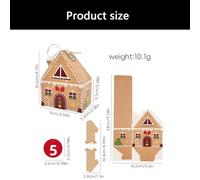 Holiday Cabin Box with Wrapping Cord and Labels, S708 | Box with Labels and Wrapping Cord for Festival Chocolate Cookie Holder Case and Holiday Gift
