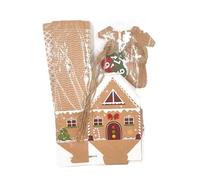 Holiday Cabin Box with Wrapping Cord and Labels, S865 | Box with Labels and Wrapping Cord for Festival Chocolate Cookie Holder Case and Holiday Gift