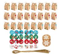 Holiday Cabin Candy Box with Wrapping Cord & Tags, Christmas Cookie Holder Bag for Gifts & Festive Packaging Box