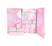 Holiday Calendar Container - Twenty Four Slots Foldable Gift Holder Designed for December Celebration Prep Decorative Surprise Compartment Organizer Storage Shelf