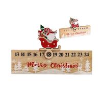 Holiday Calendar - Wooden Advent Gnome, 24 Digit Sliding Design, Reversible Festive Tracker, Decorative Countdown, Best Seasonal Decoration, Countdown to the