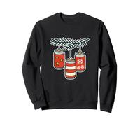 Holiday Can Ornaments on Pine Branch Sweatshirt
