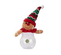 Holiday Candy Jar with Biscuit Man Design for Organizing Treats, Made from Robust Fabric and Plastic, for Seasonal Parties and Decoration (A)