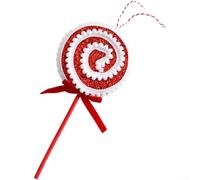 Holiday Candy Lollipop For Tree Decoration Featuring Red And White Stripes, Bubble Material Construction For Simple Hanging And Creating Merry Party Atmospheres(26cm)