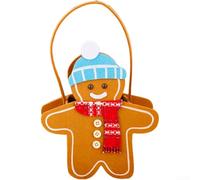 Holiday Candy Tote Bag with Reversible Cookie Character Prints on Both Sides for Seasonal Use (Green Hat Style)