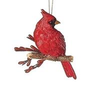Holiday Cardinal Brilliant Red 5 x 4 Resin Christmas Tree Decoration, Indoor Christmas Decoration Hanging Figurine Ornament