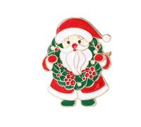 Holiday Cheerful Santa Pin Alloy Christmas Brooch For Jackets Hats Bags Decoration Reusable Festive Season Jewelry Gift Christmas Alloy Brooch