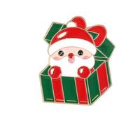 Holiday Cheerful Santa Pin Alloy Christmas Brooch For Jackets Hats Bags Decoration Reusable Festive Season Jewelry Gift Holiday Party Accessories