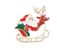 Holiday Cheerful Santa Pin Alloy Christmas Brooch For Jackets Hats Bags Decoration Reusable Festive Season Jewelry Gift Christmas Alloy Brooch