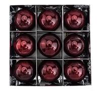 Holiday Christmas Baubles Ornaments for PEARL Ball Tree Set of 9 Pieces for Wedding Party Hotel Office Home Display PVC Material (Burgundy)