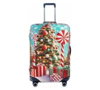 Holiday Christmas Candy Wonderland Elastic Travel Luggage Cover Suitcase Protector, Print Suitcase Baggage Cover Anti-Scratch