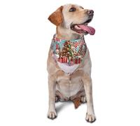 Holiday Christmas Candy Wonderland Printed Graphic Pet Triangle Scarf For Dogs & Cats, Adjustable Cute Pet Bandana For & Photo Shoots