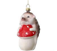 Holiday Christmas Tree Hanging Decorations with Hedgehog and Squirrel Animal Figures, Made from Plastic for Long Lasting Seasonal Use (hedgehog)