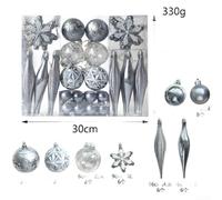Holiday Christmas Tree Ornament Set 72 Pieces Plastic Balls Garland For Festive Decoration(G)