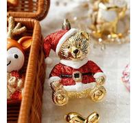 Holiday Christmas Tree Ornaments Set with Deer, Snowflakes, Miniature Mice, and Decorative Accessories for Seasonal Festive Use (The Pink rat)