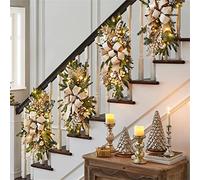 Holiday Classics Prelit Stair Swag Trim, Christmas Garland with Lights (Gold, 45cm*20cm)