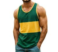 Holiday Clothes for Men Mens Holiday Vests Retro Style Striped Summer Beach Vacation Tank Tops Muscle Fit Sleeveless Gym Sports T Shirt Baggy Casual Colour Block Workout Undershirt Plus Size