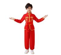 Holiday Clothing Boys Girls Chinese Suit Training Uniforms Traditional Arts Wing Chun Outfits Baby Clothing Boys Set, red, 9-10 Jahre