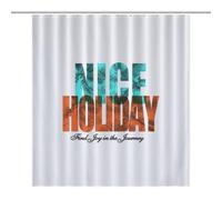Holiday-Coconut Tree-Blue-Red-T-shirt-MugDurable Heavy Duty Shower Curtain, Thick Polyester, Rustproof Grommets, Weighted Hem - Weighted Shower Curtains, Bath Curtains Shower64.17x70.87Inch（163x180cm）