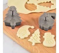 Holiday Cookie Cutter Cake Baking Tools PP Plastic Christmas Stereo Cookie Cutters Set for Baking Cookies (Brown, 6. 5X6. 5CM)