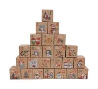 Holiday Countdown Boxes: 24 Days Empty Christmas Countdown Decoration, Christmas Boxes Decorations | For Kids Adults Birthday Wedding Event Fireplace Bedroom Vac