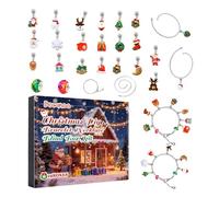 Holiday Countdown Calendar - 24 Days Necklace Making Kit - Holiday Countdown Activity | for Teens Women Daughters Wife Party Winter Celebration Family Gathering