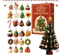 Holiday Countdown Calendar | 2D Flat Dessert Pendant Decorations - 24 Days Vacation Countdown Calendars | for Living Room Bedroom Apartment School Party Winter Celebration Daily Activity Family Gather