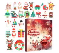 Holiday Countdown Calendar 3D Christmas Ornament Box, 24 Days Festive countdown calendar, Interactive Daily Surprise gifted for Home Living Room Bedroom School Party Family Celebration
