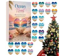 Holiday Countdown Calendar Handmade Cute 2D Acrylic Heart Ornament