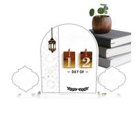 Holiday Countdown Calendar | Middle Eastern Holiday Desktop Countdown Ornament - Acrylic Advent Desk Decor - for Home Desk Mantel Dining Table Shelf Entryway Cabinet