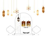 Holiday Countdown Sign,Middle Eastern Holiday Desktop Countdown Ornament | Advent Acrylic Tabletop Decor - for Home Desk Mantel Dining Table Shelf Entryway Cabinet