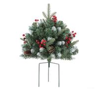 Holiday Courtyard Decoration,1 Pc Semi-Circular Mushroom Tree Green Plastic 45Cm Festive Yard Decor For Snow Covered Garden Entrance Winter Holiday Display(2)