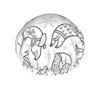 Holiday Dachshund Dogs In Christmas Shower Cap,Nightcap Double Layer Waterproof Elastic Bath Cap Reusable Bathing Hair Cap