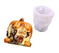 Holiday Decor Mold for Wax Pouring, Halloween Pumpkin Tree Pattern, Flexible Silicone, Repeatable Studio Project Halloween Mold Pumpkin Wax Silicone Casting Form Decor