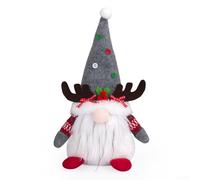 Holiday Decor Santa Claus and Rudolph Gnome Figurine, Unique Faceless Gnome Style for Seasonal Display on Mantel, Table, or Festive Scene (Men)