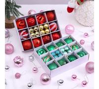Holiday Decoration Balls Set of 26 Vibrant and Fun Ornaments for a Merry Christmas (Gray)