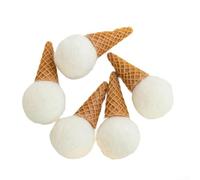 Holiday DIY Felt Ice Cream Ornaments for Creative Christmas Decor, Perfect for Crafting Festive Decorations and Adding Whimsical Elements to Wreaths (white)