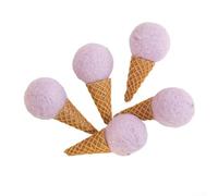 Holiday DIY Felt Ice Cream Ornaments for Creative Christmas Decor, Perfect for Crafting Festive Decorations and Adding Whimsical Elements to Wreaths (purple)