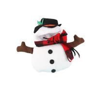Holiday Dog Costume Snowmen Fleece Lined with Hat Scarf, L | Winter Warm Elastics Fabric Easyly Zippers Outfit for Small Media Dogs Comfortable Outdoor Activity