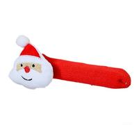 Holiday Door Handle Cover Featuring Santa Claus Cartoon Design, Soft Fabric Gloves and Jingle Bell for Door Protection and Festive Decoration (A)