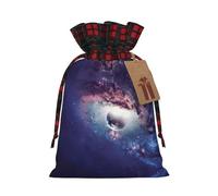 Holiday Drawstring Abstract Universe Print Gift Bags,Assorted Size Small,Medium,Holiday Xmas Presents Wrapping Bags With Tags