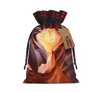 Holiday Drawstring Antelope Canyon Print Gift Bags,Assorted Size Small,Medium,Holiday Xmas Presents Wrapping Bags With Tags