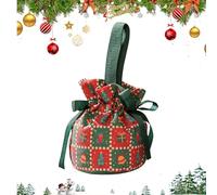 Holiday Drawstring Bags - Christmas Candy Sacks, Seasonal Goody Pouches, Decorative Gift Wrapping, Reusable Snack Packaging, Colorful Treat Holders, Festive Fabric Stocking Stuffers | Festive Indoor A