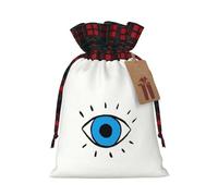 Holiday Drawstring Evil Eye Print Gift Bags,Assorted Size Small,Medium,Holiday Xmas Presents Wrapping Bags With Tags